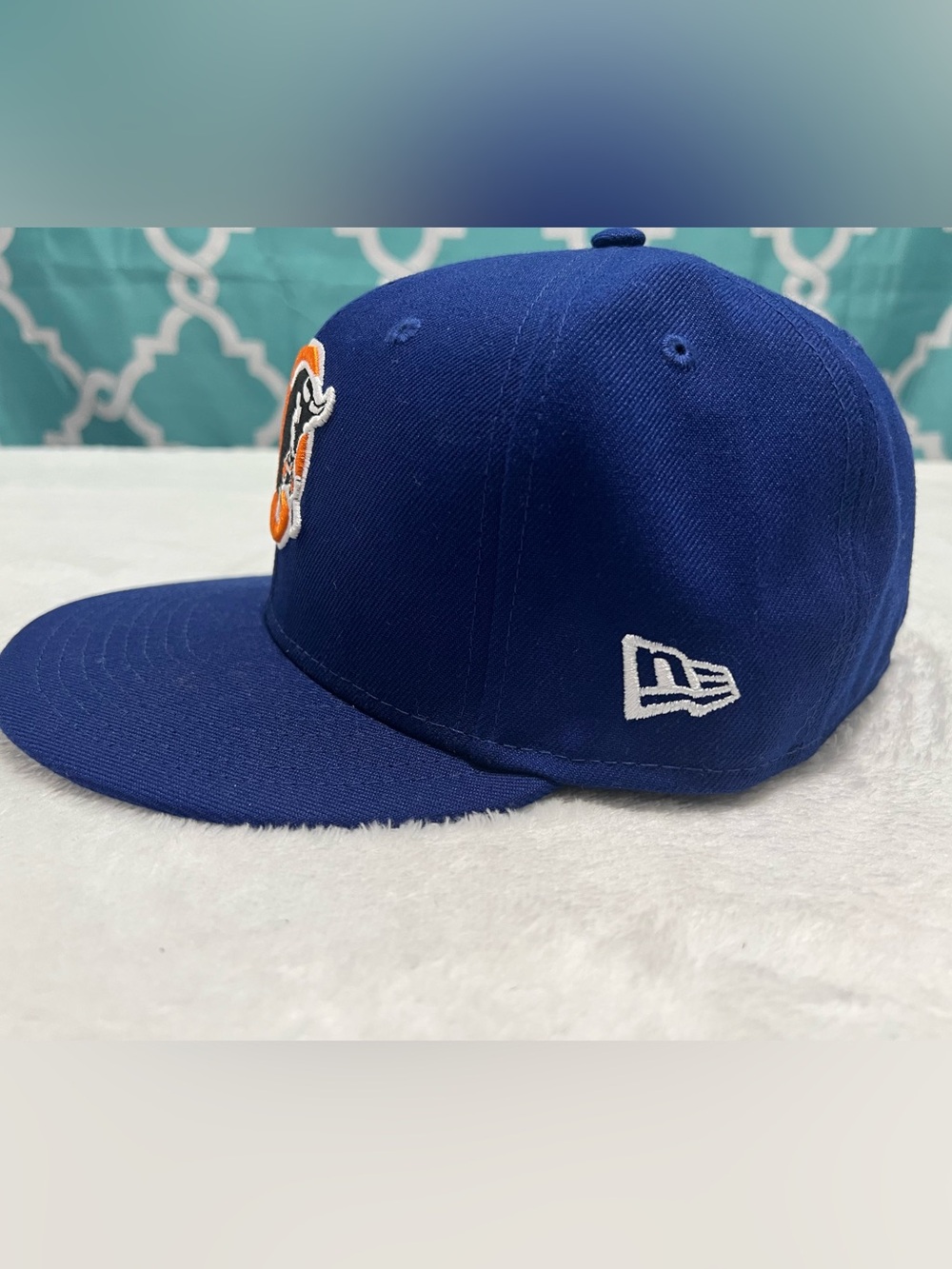 New Era Durham Bulls Blue 59FIFTY Fitted Hat with embroidered Bulls logo - Picture 3 of 12